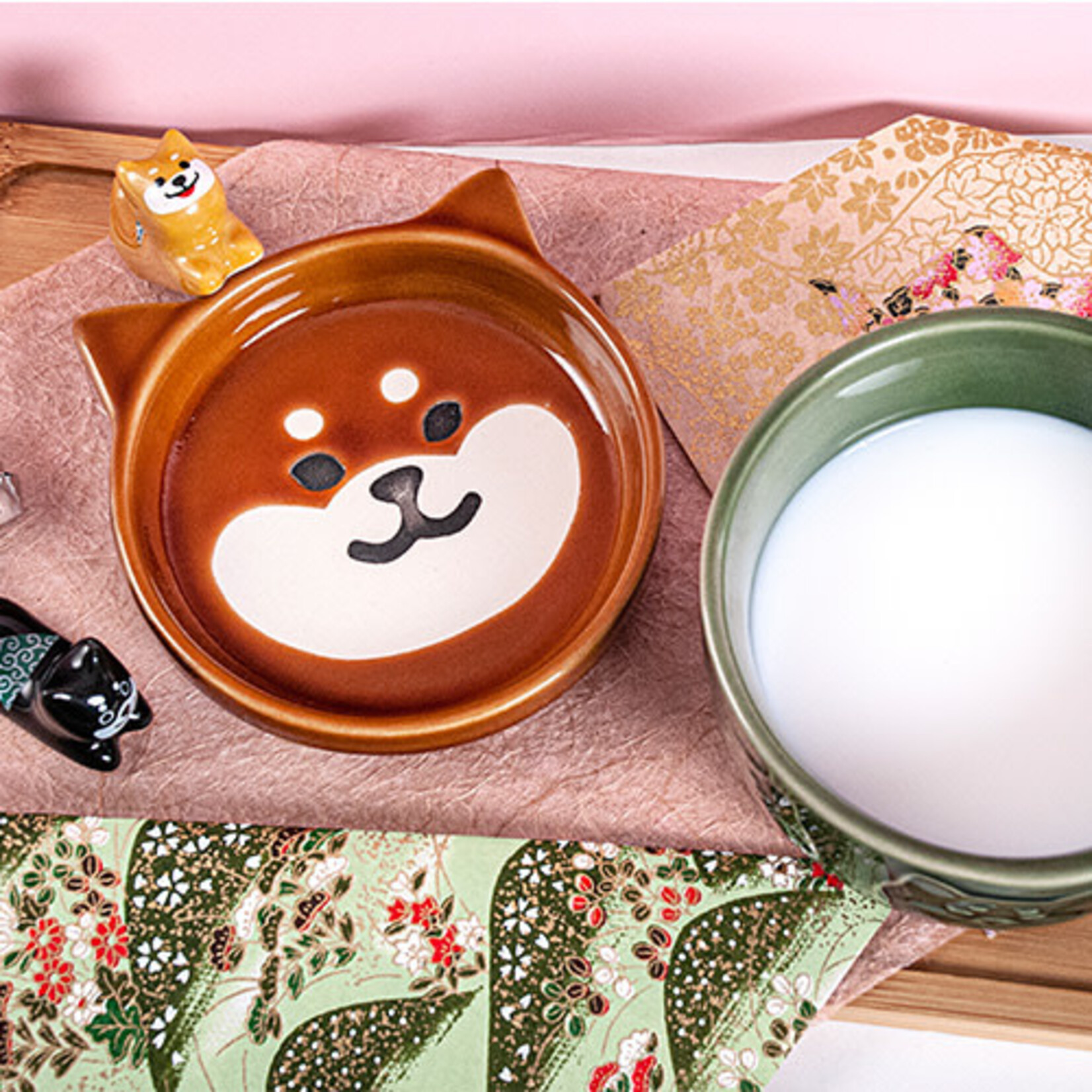 Mug w/Lid - Shiba Green/Brown - PC44-1