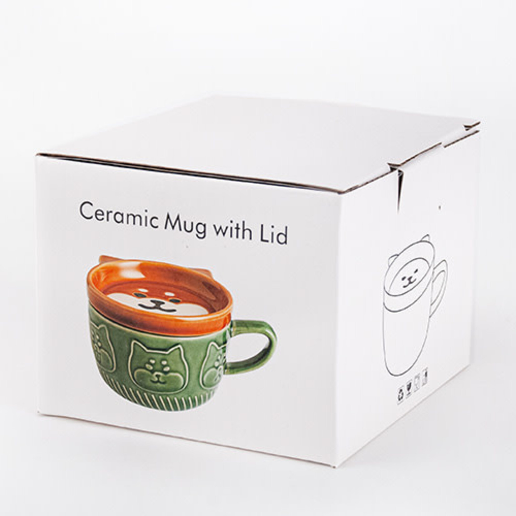 Mug w/Lid - Shiba Green/Brown - PC44-1