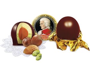 Mozart Kugeln® Chocolate Covered Pistachio Marzipan W/Almonds & Hazelnut  Nougat - Matcha Time Gift Shop