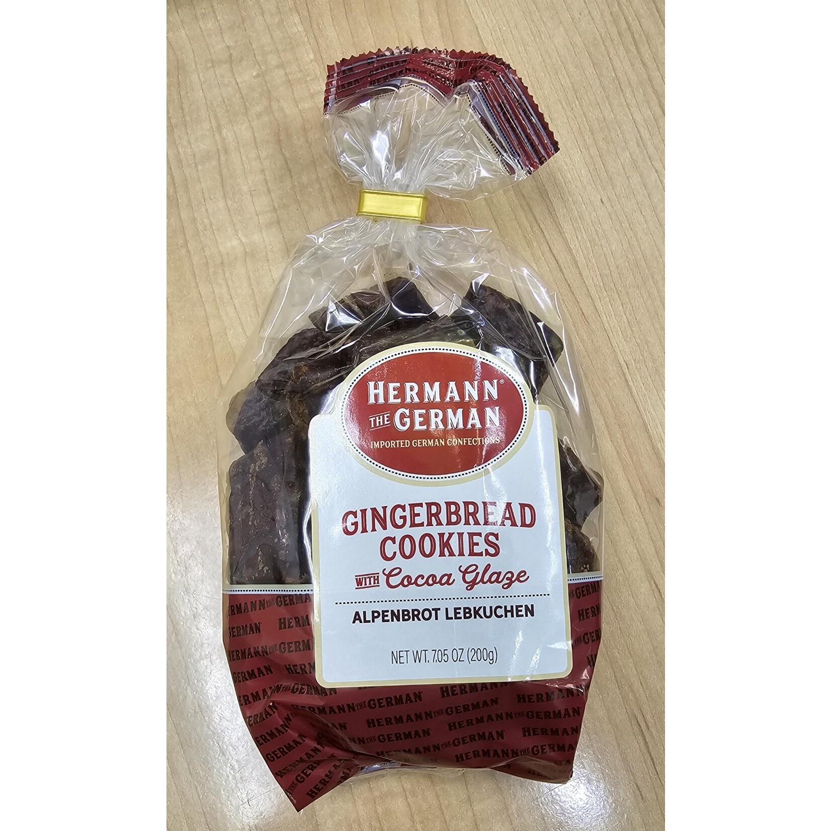 Hermann the German Gingerbread Cookies w/Cocoa Glaze (Alpenbrot Lebkuchen) 7 0z Bag