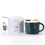 Mug w/Lid - Green/Calico Cat - PC41-2