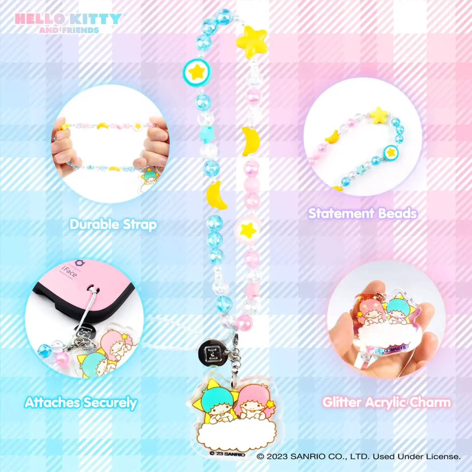Sanrio Sanrio Beaded Charm Wrist Strap - Twin Little Stars