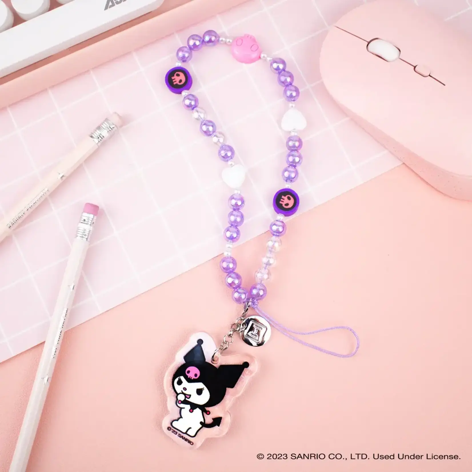 Sanrio Sanrio Beaded Charm Wrist Strap - Kuromi