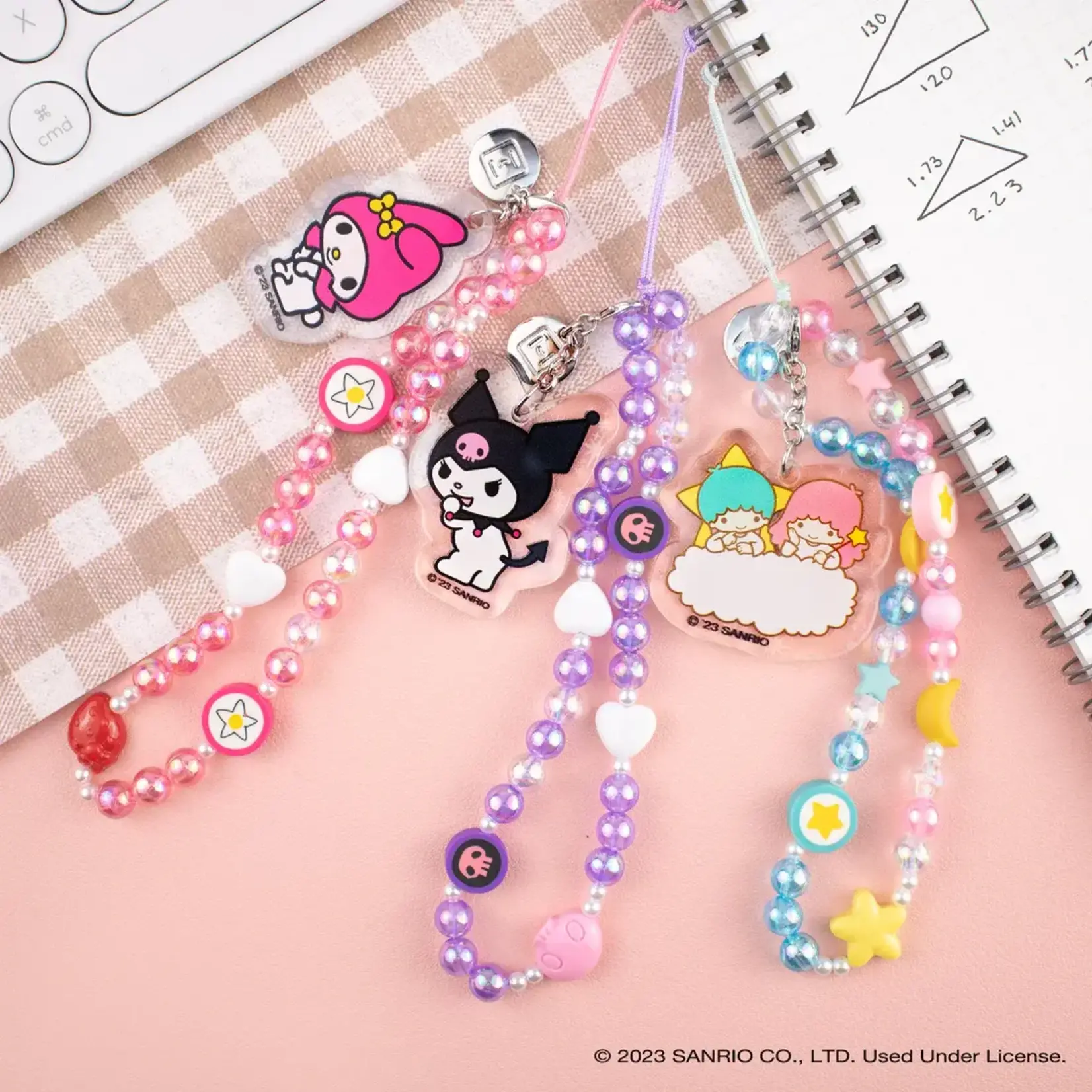 Sanrio Sanrio Beaded Charm Wrist Strap - Kuromi