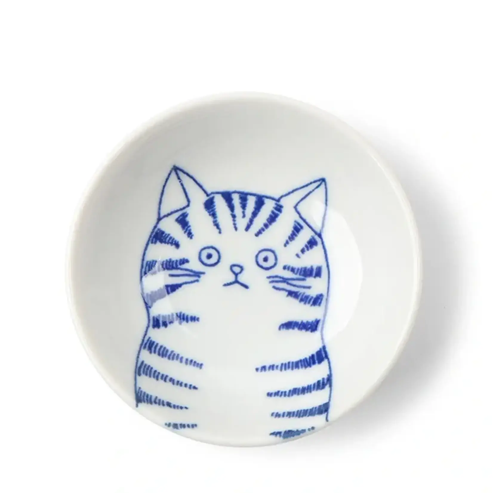 Shichita Bowl - 3.5" Cat Face Blue/White Dora - 160-067