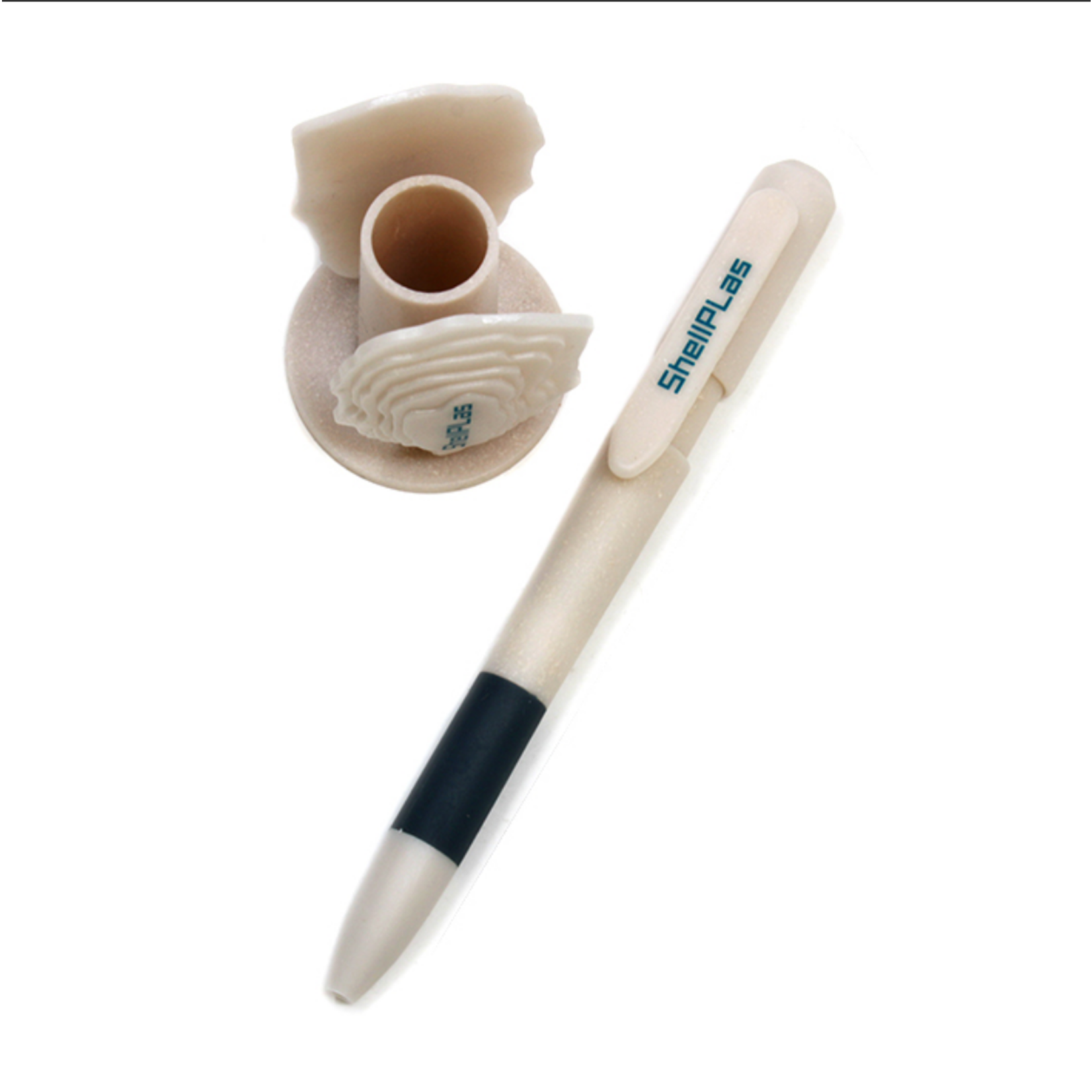 Daiichi Seikosha Ball Point Pen & Stand - ShellPlas Oyster