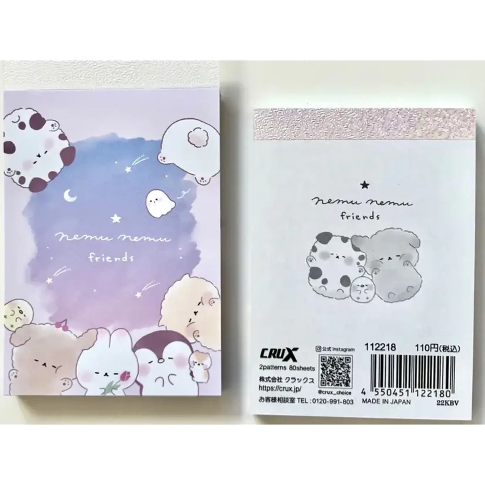 Crux Nemu Nemu Animal Friends Mini Notepad - 112218