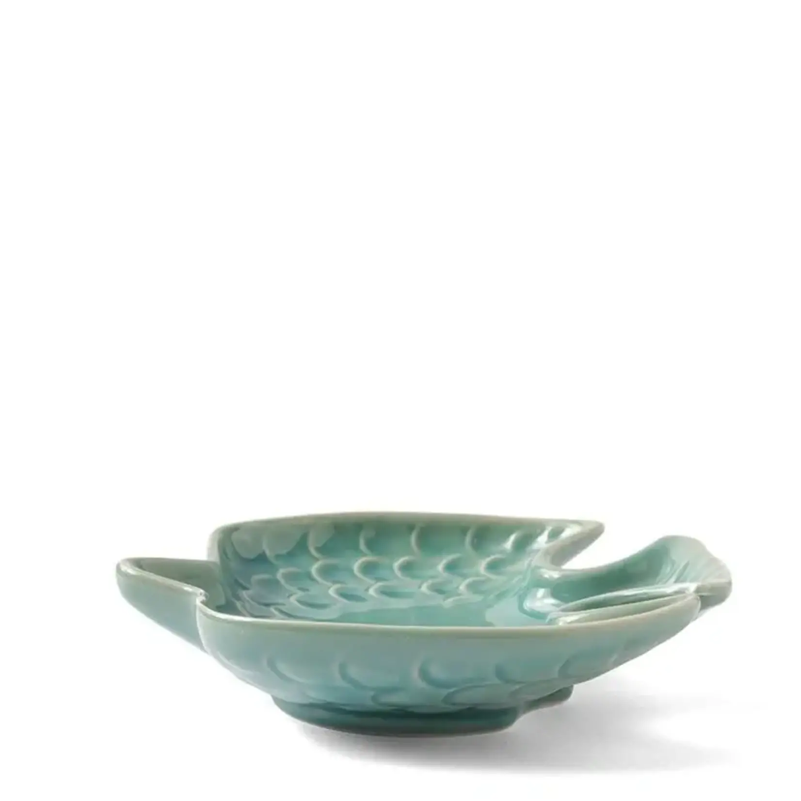 Plate - Sauce Dish - Teal Bird  4.75" x 4.5" x 1.25" - 160-133