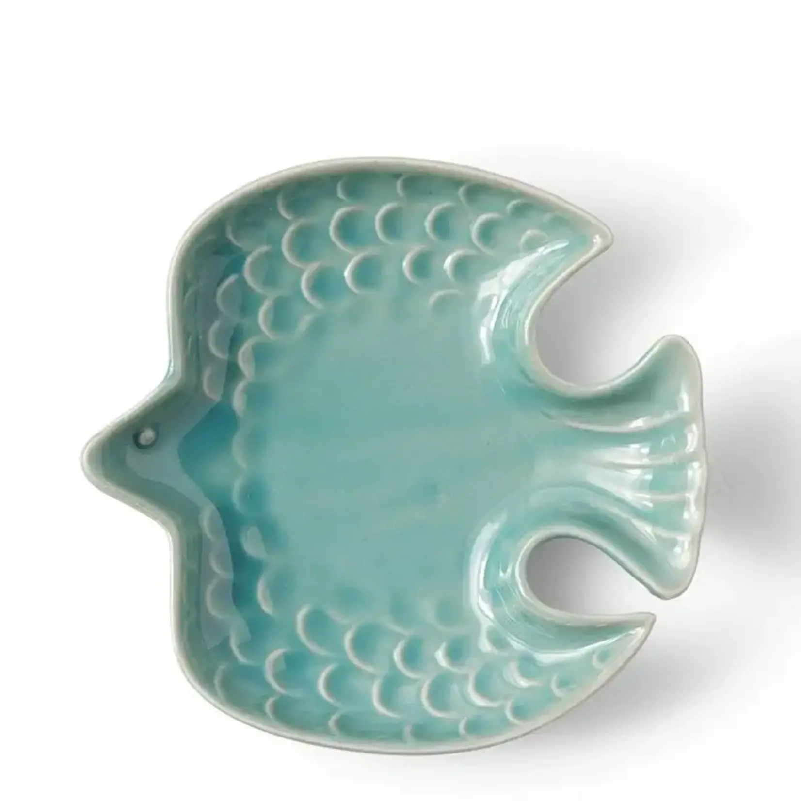 Plate - Sauce Dish - Teal Bird  4.75" x 4.5" x 1.25" - 160-133
