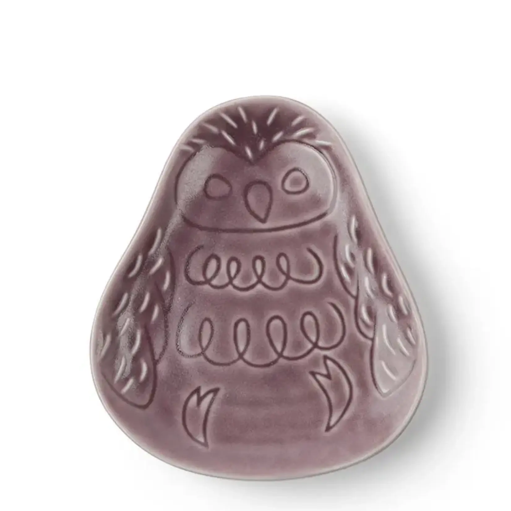 Plate - Sauce Dish - Amethyst Owl  4.5" x 4" x 0.5" - 160-184