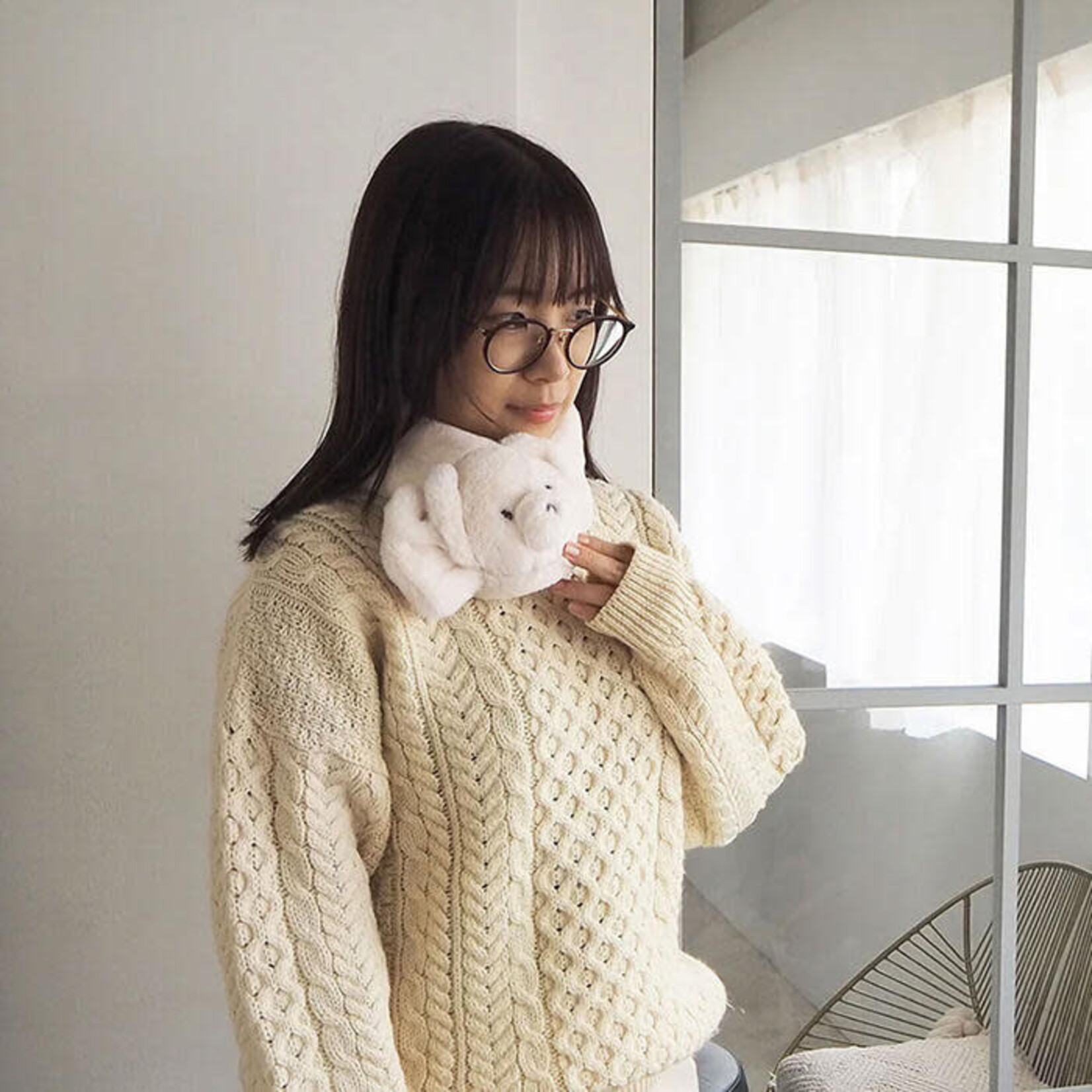 JOliJOli Teddy Neck Warmer - Greige 4645502