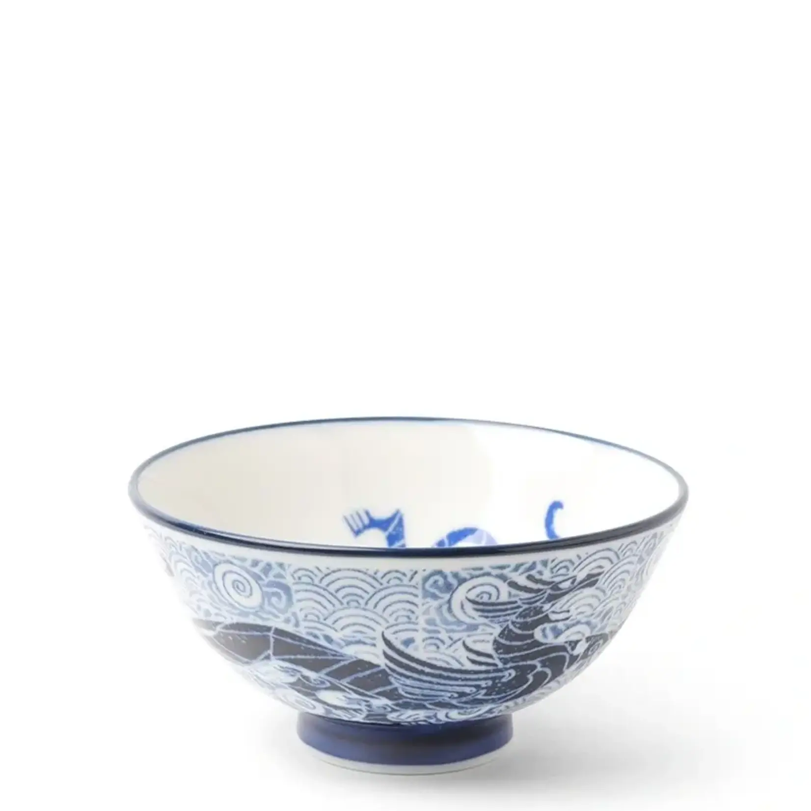 Bowl - Blue & White Dragon Rice Bowl - J6515C