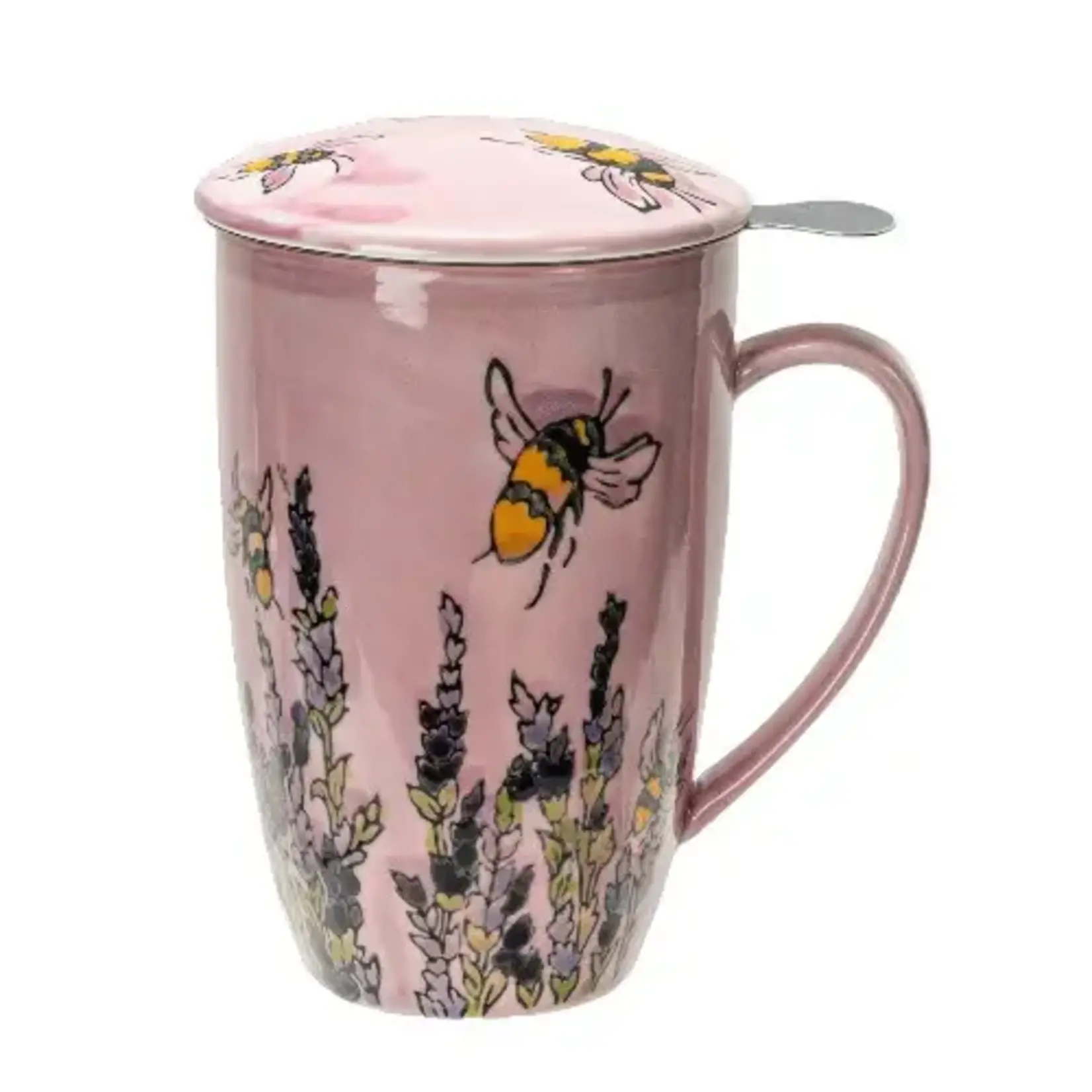 Mug - w/Lid & Strainer 15oz - Spring Honeybee TMS15-BEE