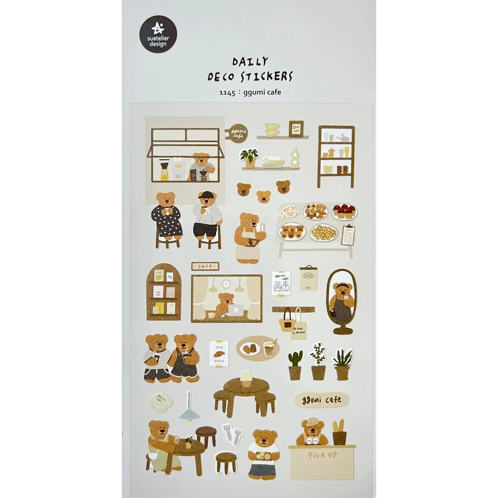 Bear Cafe Stickers - 01145