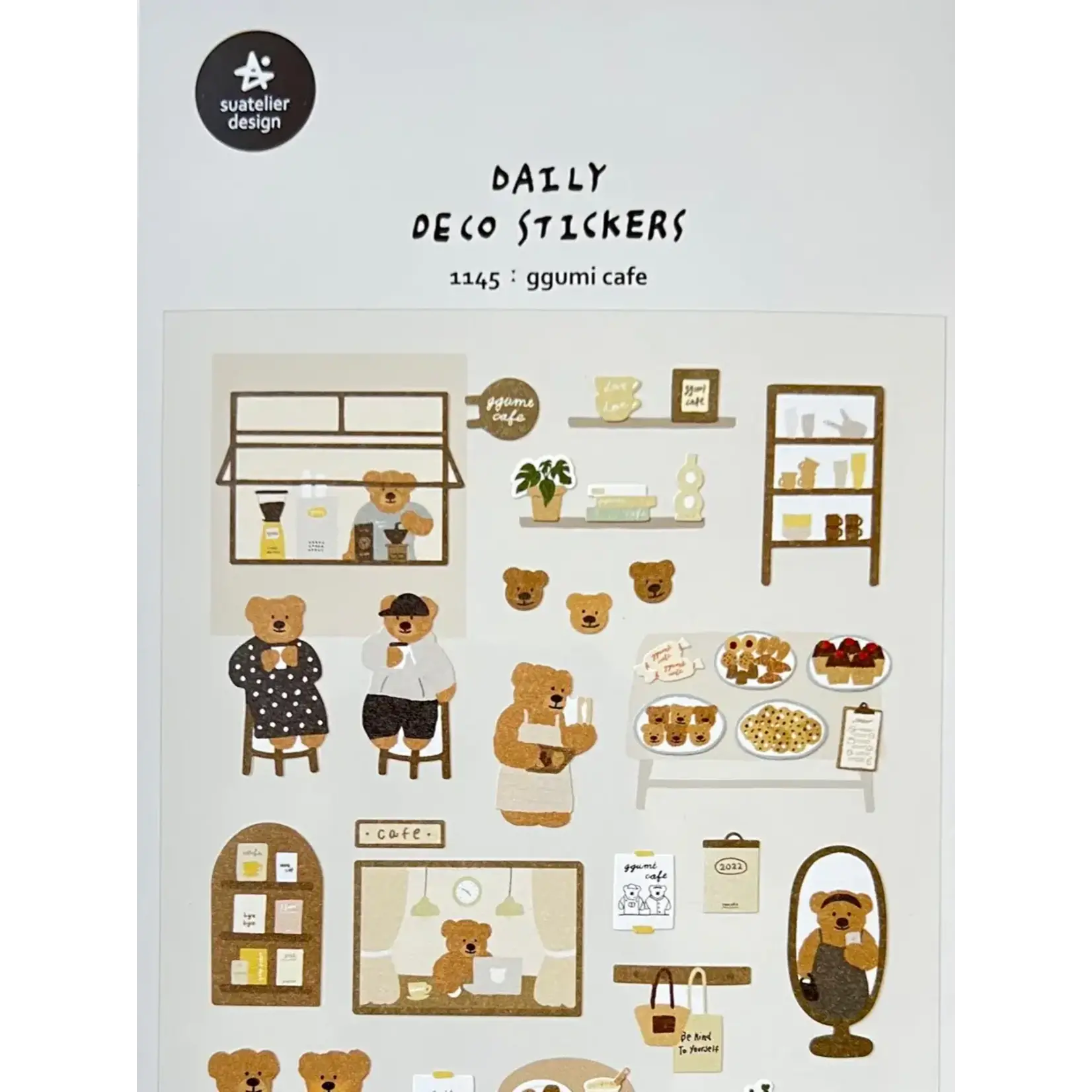 Bear Cafe Stickers - 01145