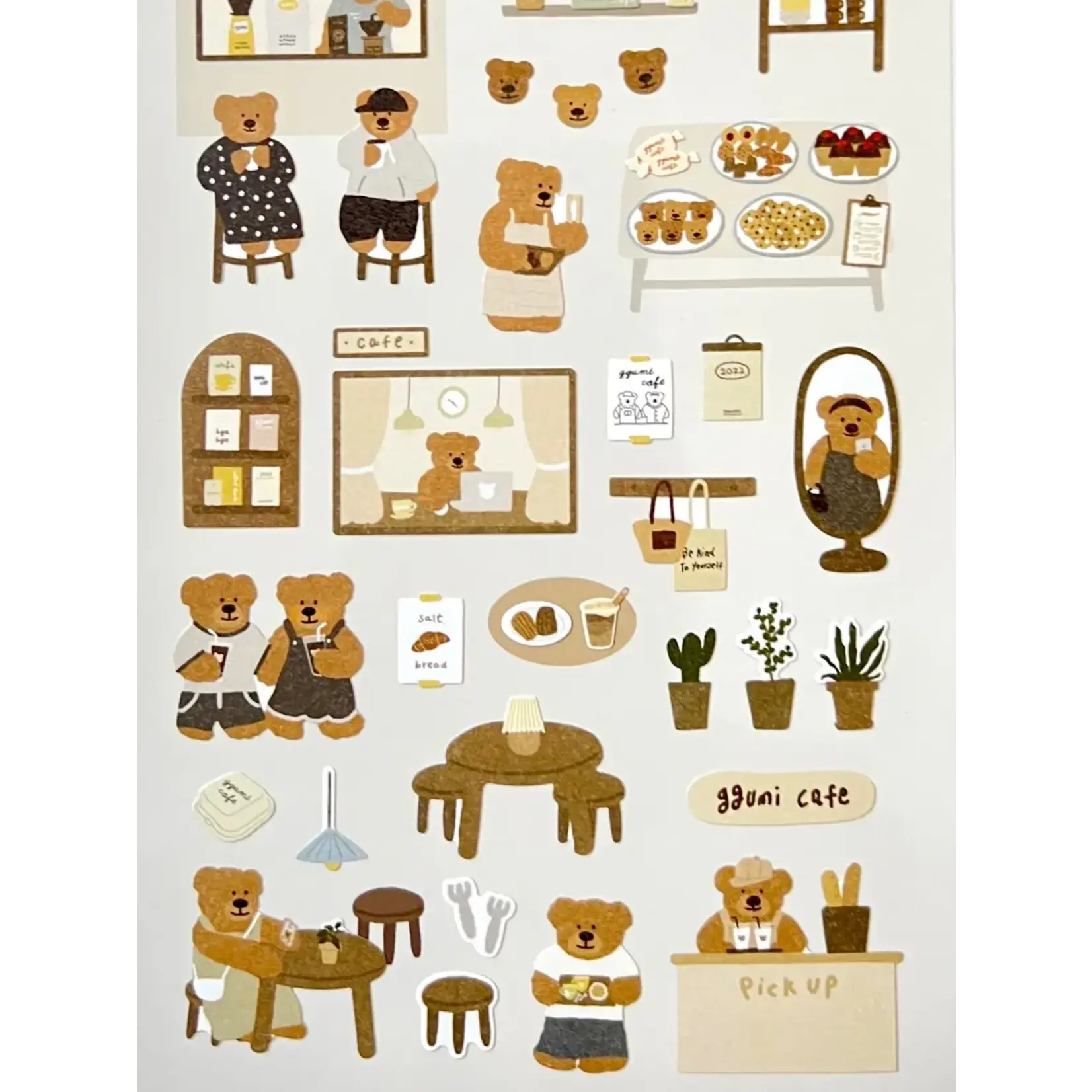 Bear Cafe Stickers - 01145