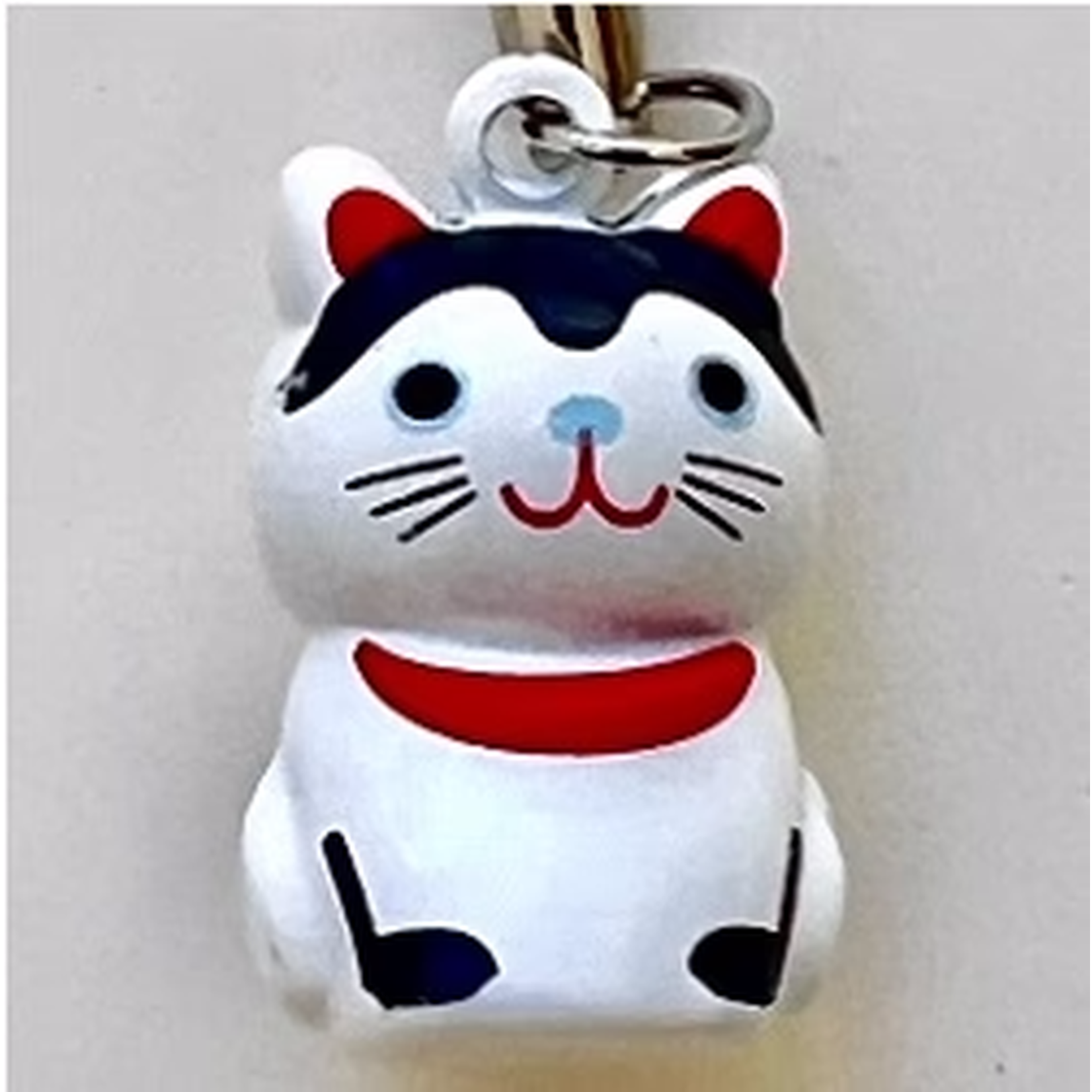 Brass Bell Charm w/strap - Maneki Cat - 70682