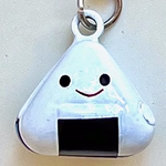 Brass Bell Charm w/strap - Onigiri - 70687