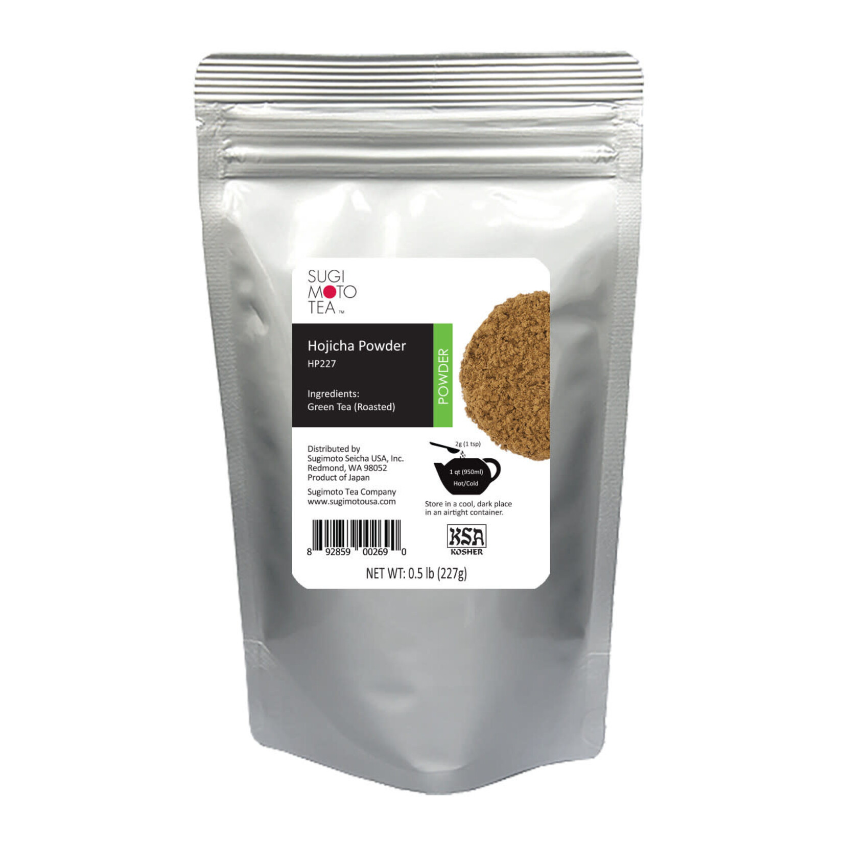 Sugimoto Tea Sugimoto Hojicha Powder Resealable Bag 0.5 lbs