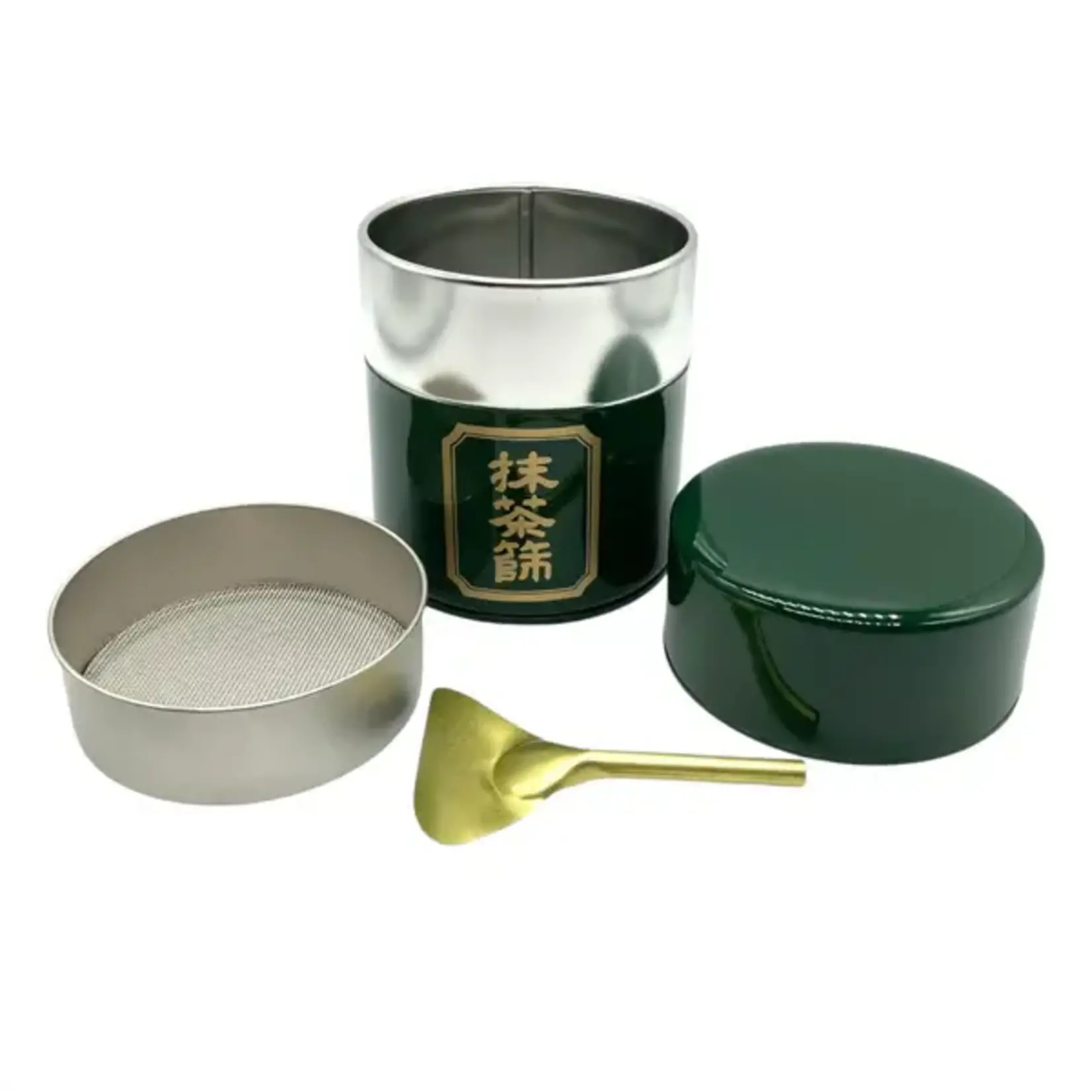 5.3oz Matcha Tin W/ Mesh Sifter and Scoop (Green) - MCA-SIFT-GR