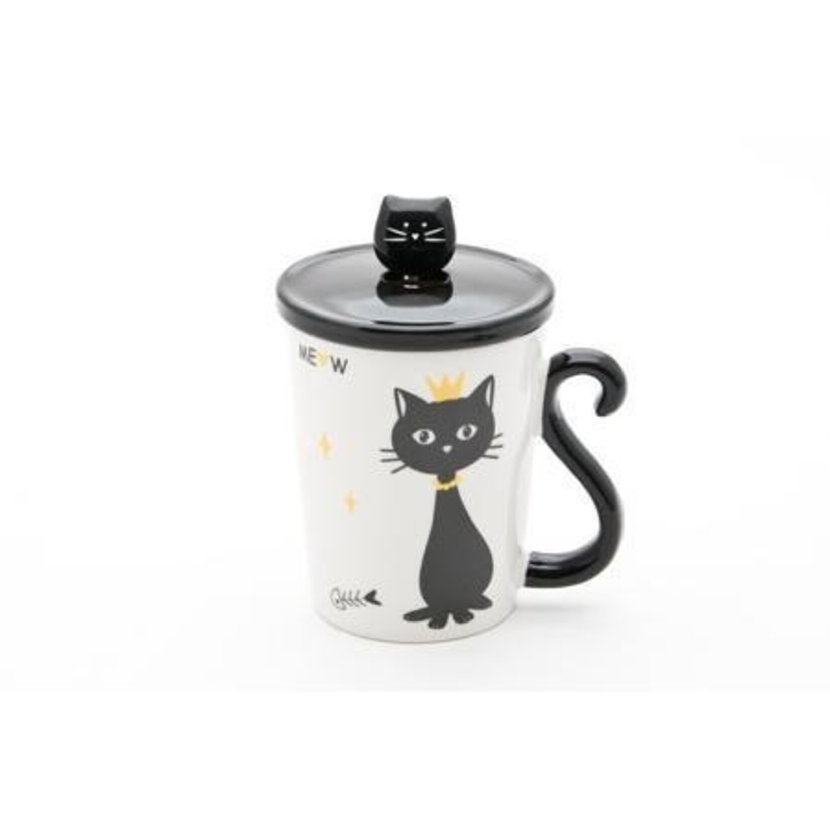 10oz Mug w/ Lid & Spoon - Cat King PC15-1