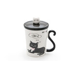 10oz Mug w/ Lid & Spoon - Cat Queen PC15-2