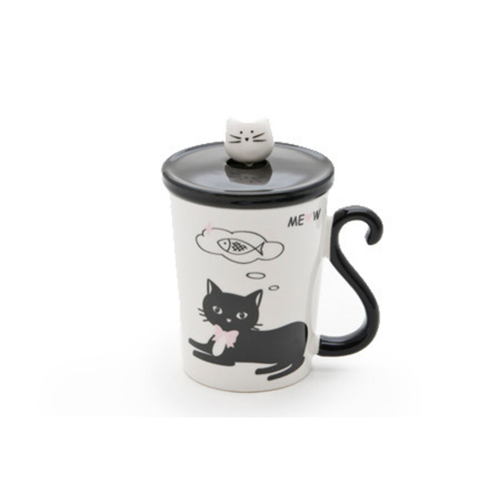 10oz Mug w/ Lid & Spoon - Cat Queen PC15-2