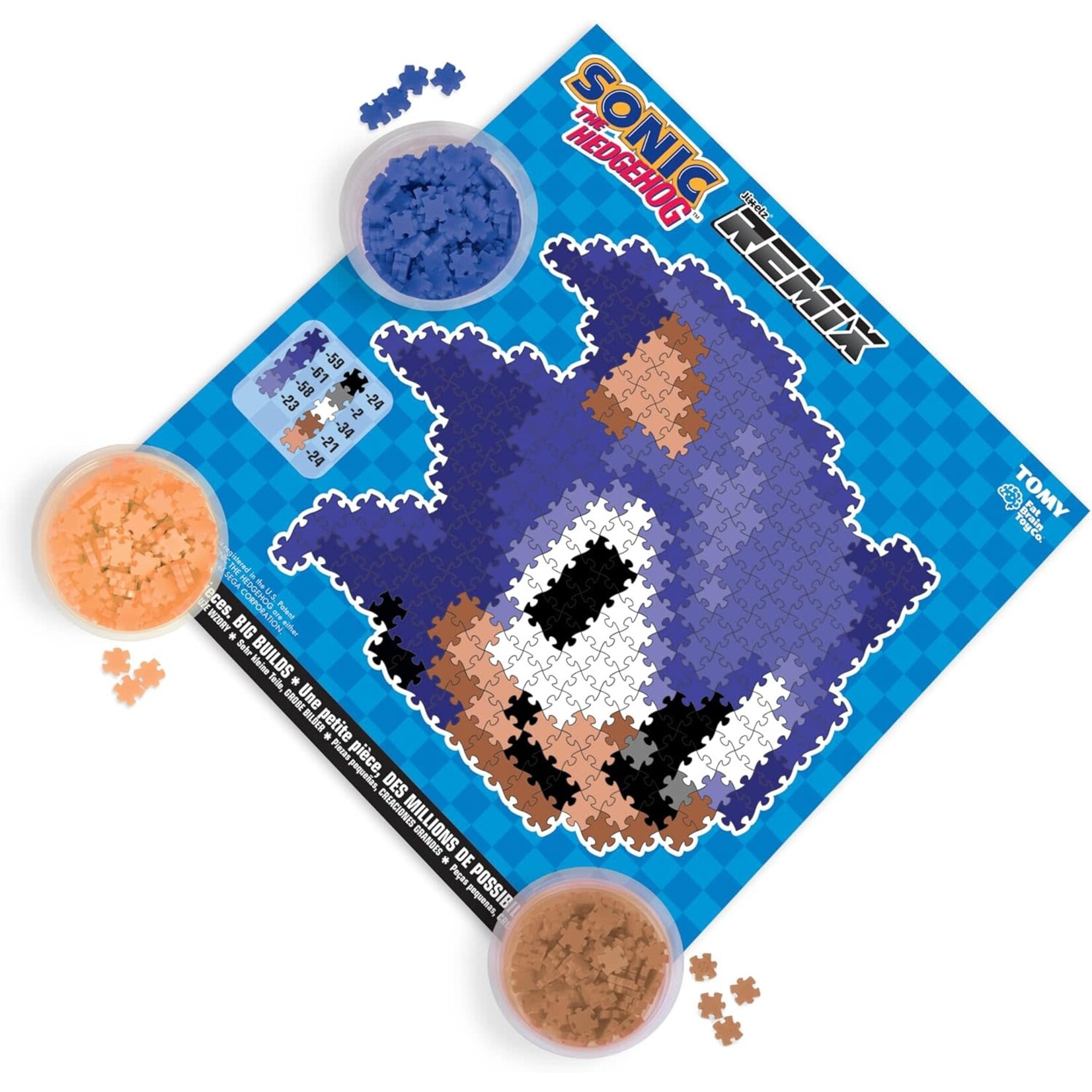 TOMY Jixelz Remix Sonic the Hedgehog Head Puzzle (250 Pieces) Sonic