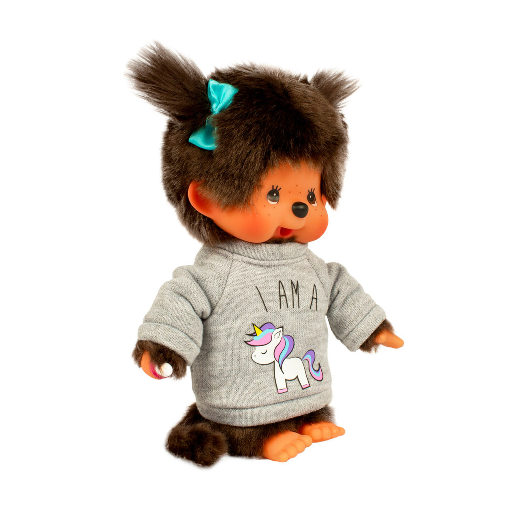 Sekiguchi Monchhichi Girl w/ Unicorn Sweater 8" Plush Toy