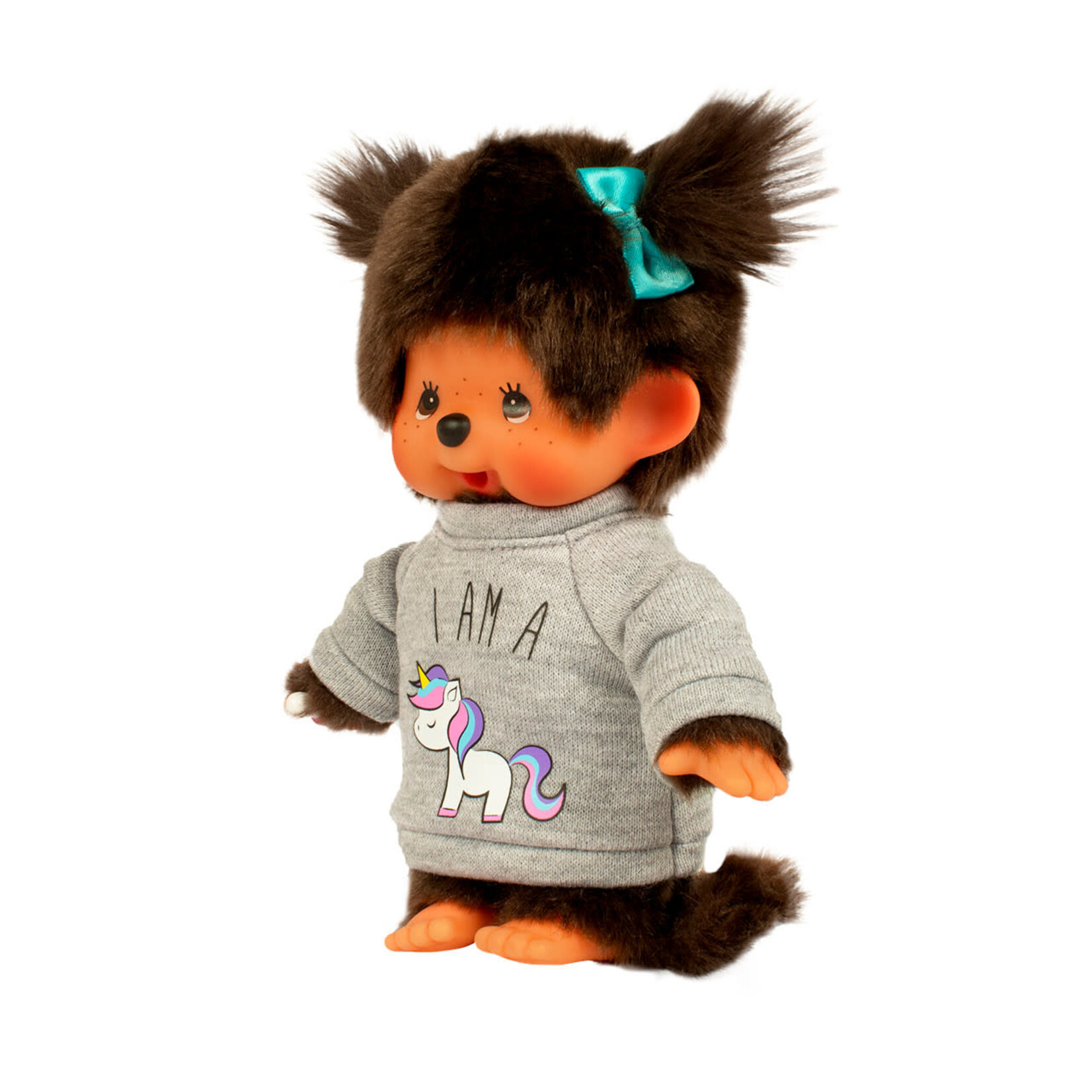Sekiguchi Monchhichi Girl w/ Unicorn Sweater 8" Plush Toy