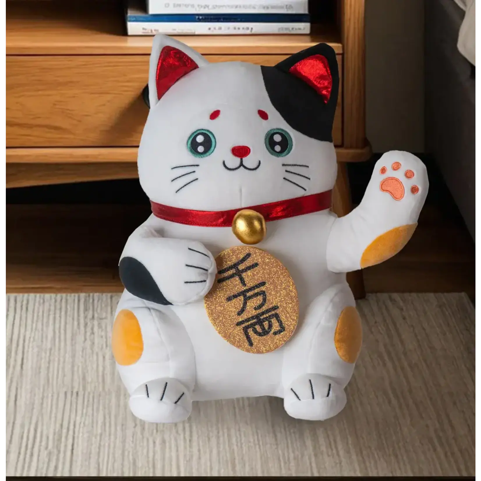 Plush - 8"H Maneki Neko Lucky Cat Squishable Calico