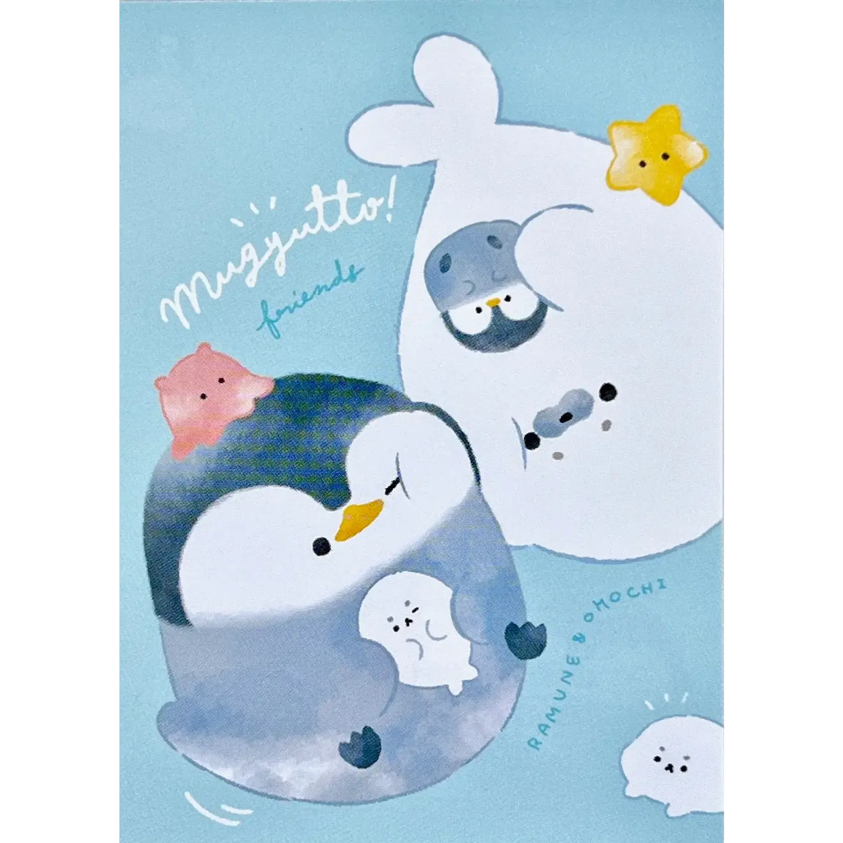 Q-Lia Penguin and Seal Mugyutto Mini Notepads - 80079