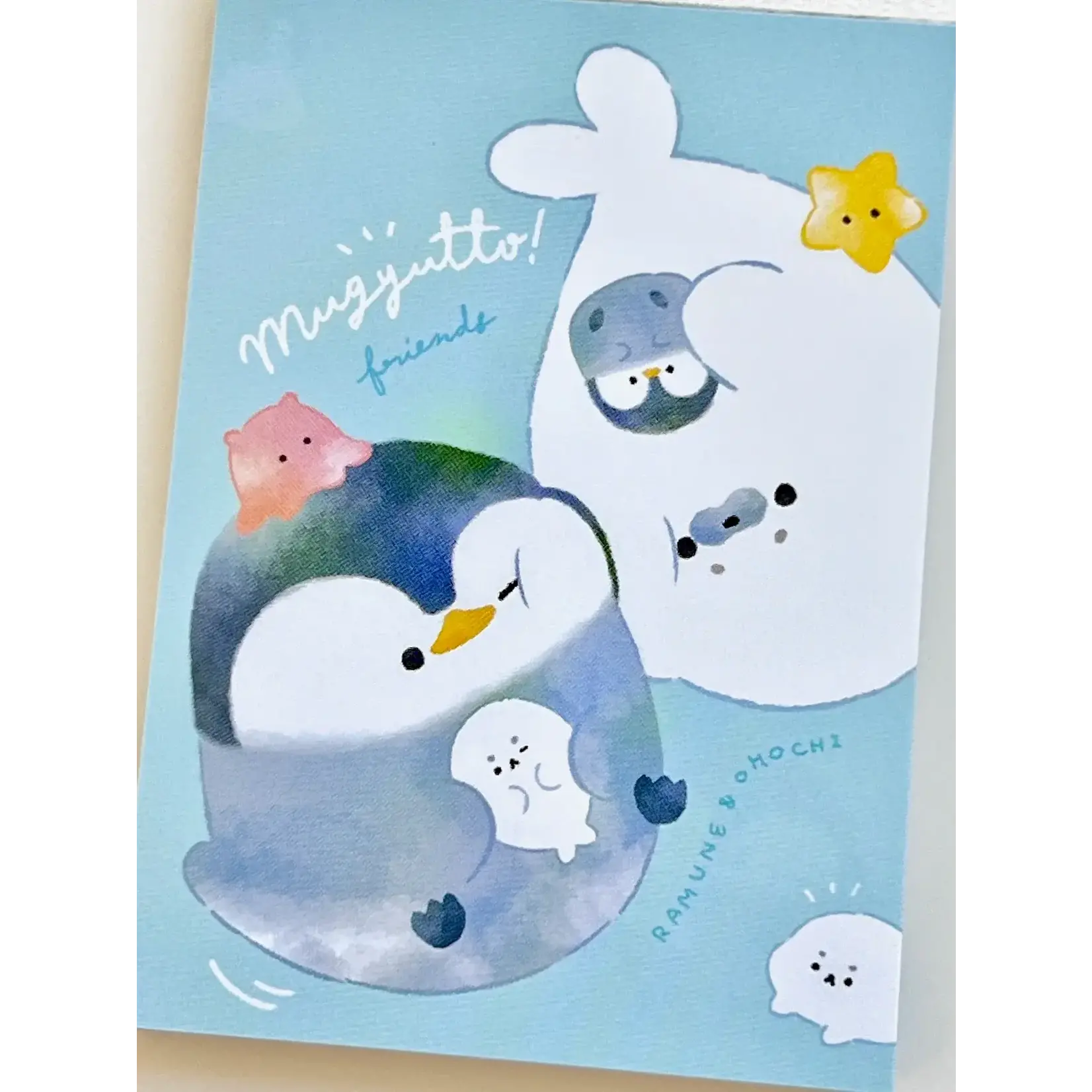 Q-Lia Penguin and Seal Mugyutto Mini Notepads - 80079