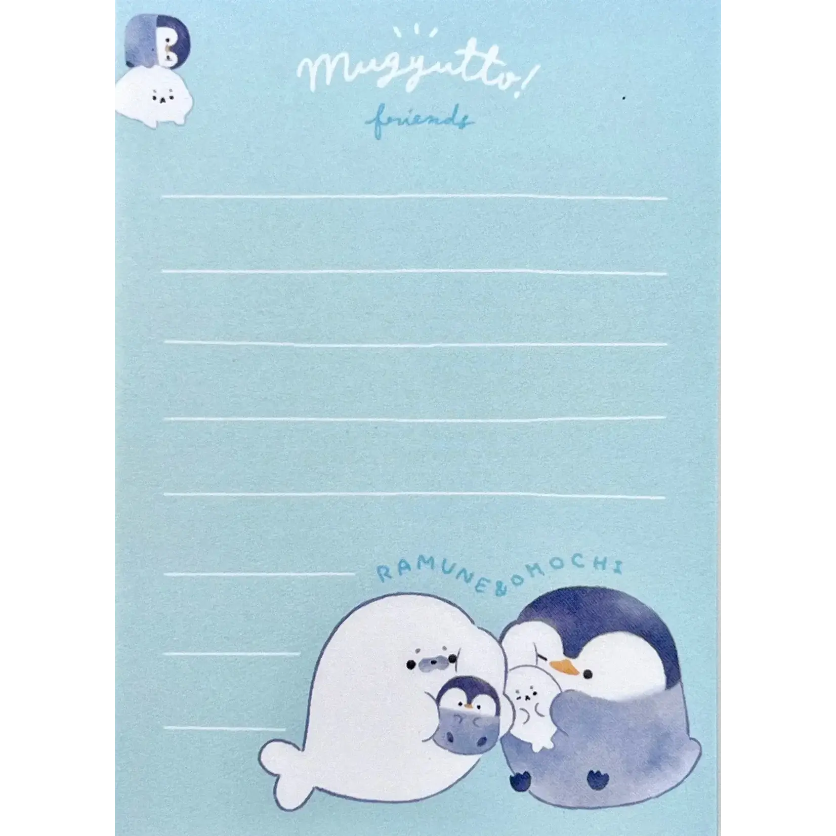Q-Lia Penguin and Seal Mugyutto Mini Notepads - 80079