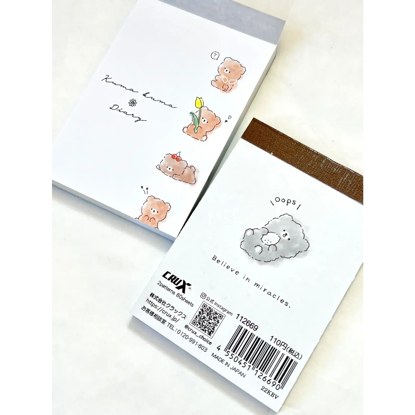 Crux Kuma Kuma Bear Diary Mini Notepads - 112669