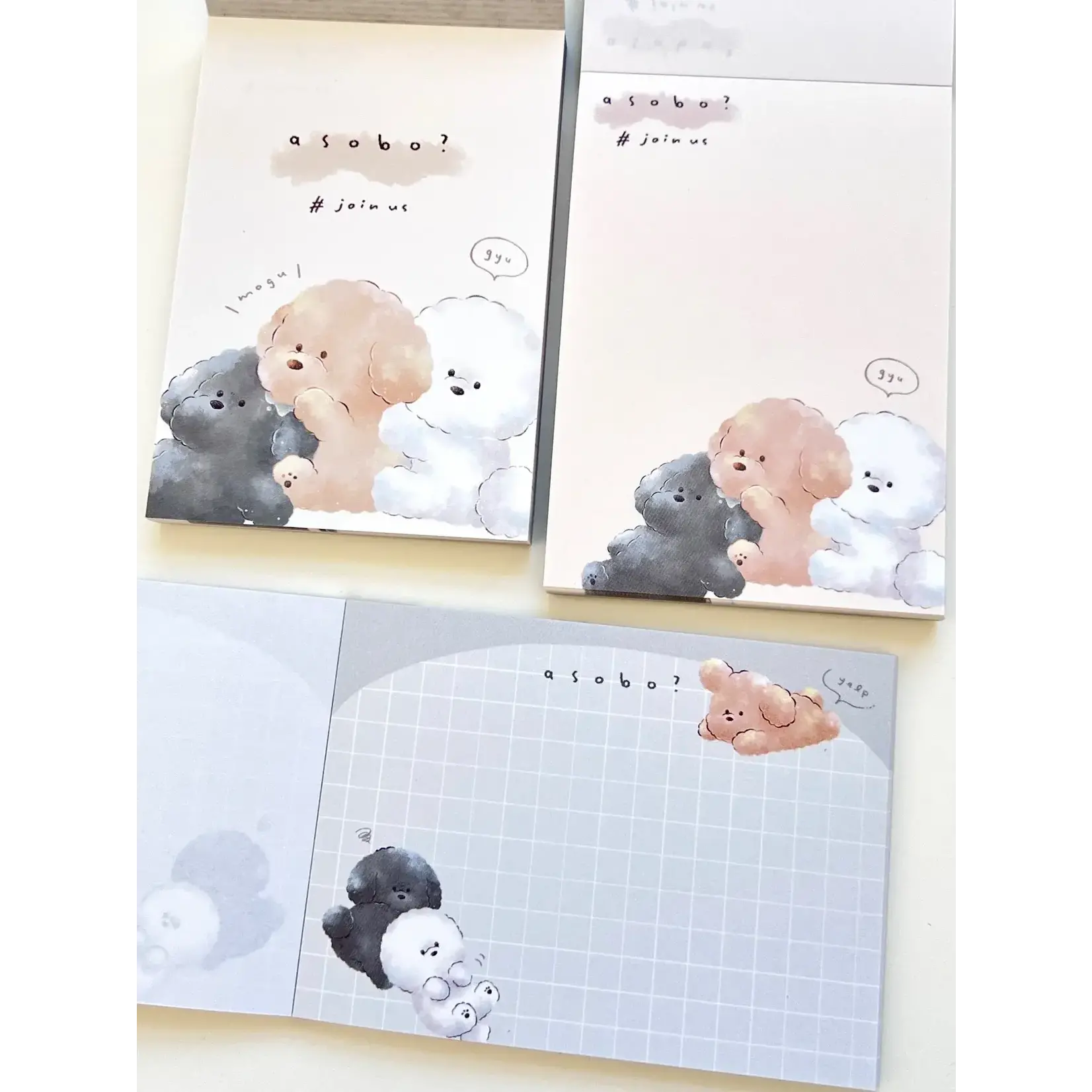 Kamio Poodle Puppy Hug Mini Notepads - 217419