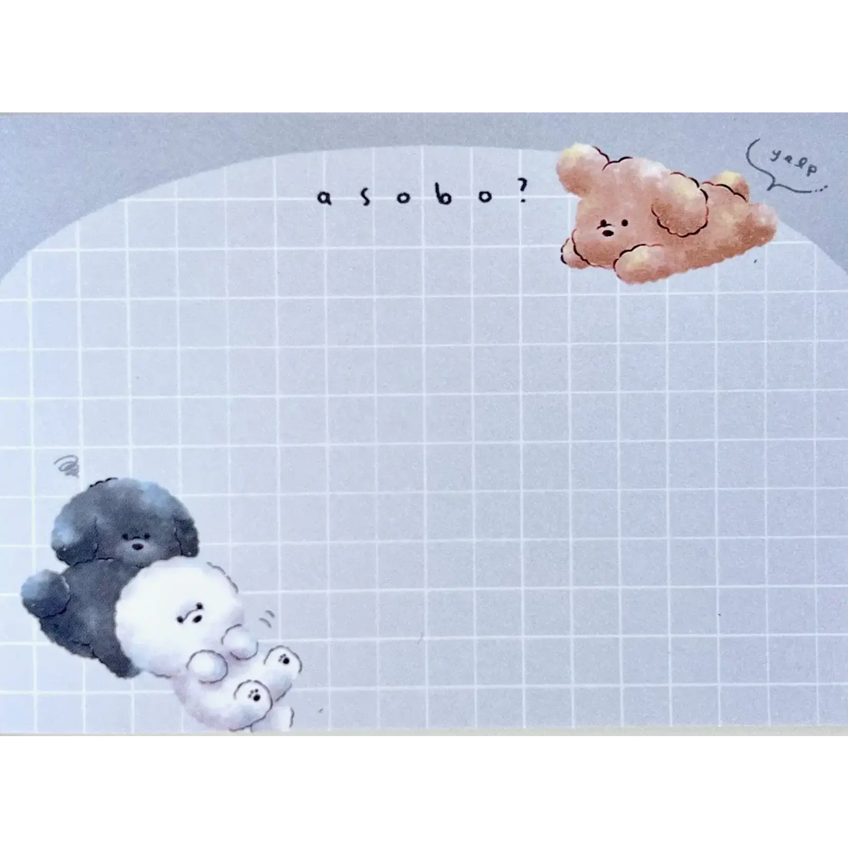 Kamio Poodle Puppy Hug Mini Notepads - 217419
