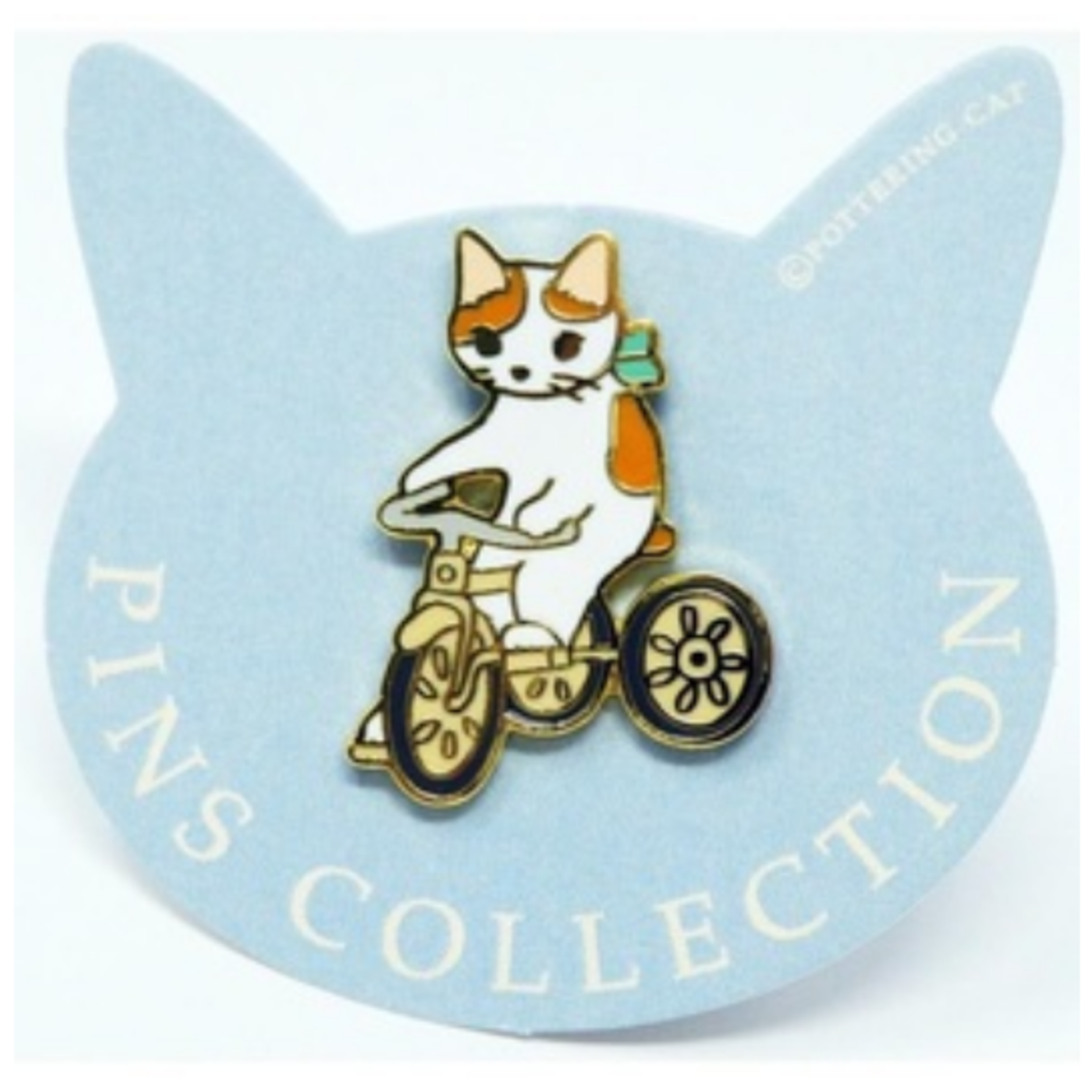 Pottering Cat Pottering Cat Enamel Pin Badge - Tricycle