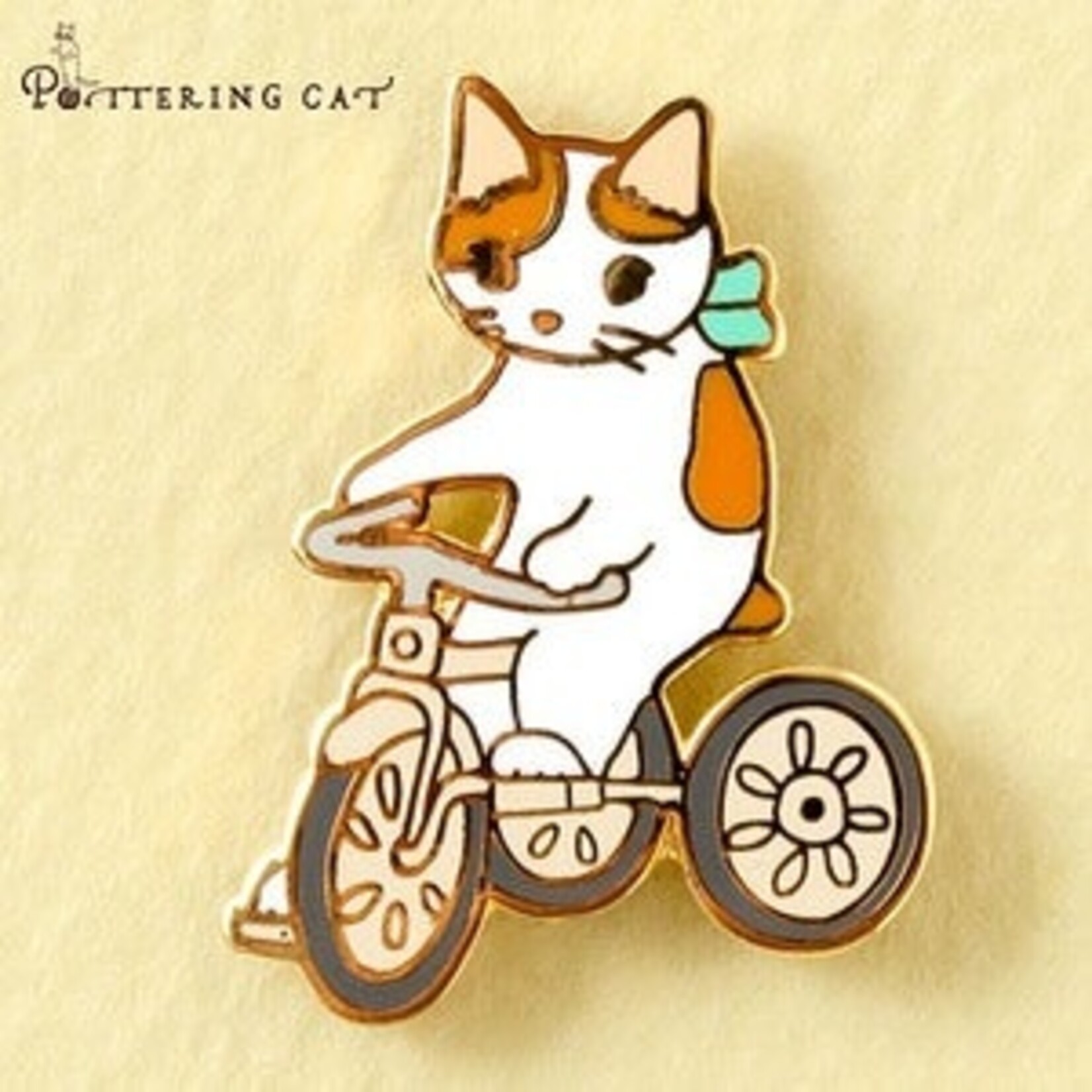 Pottering Cat Pottering Cat Enamel Pin Badge - Tricycle