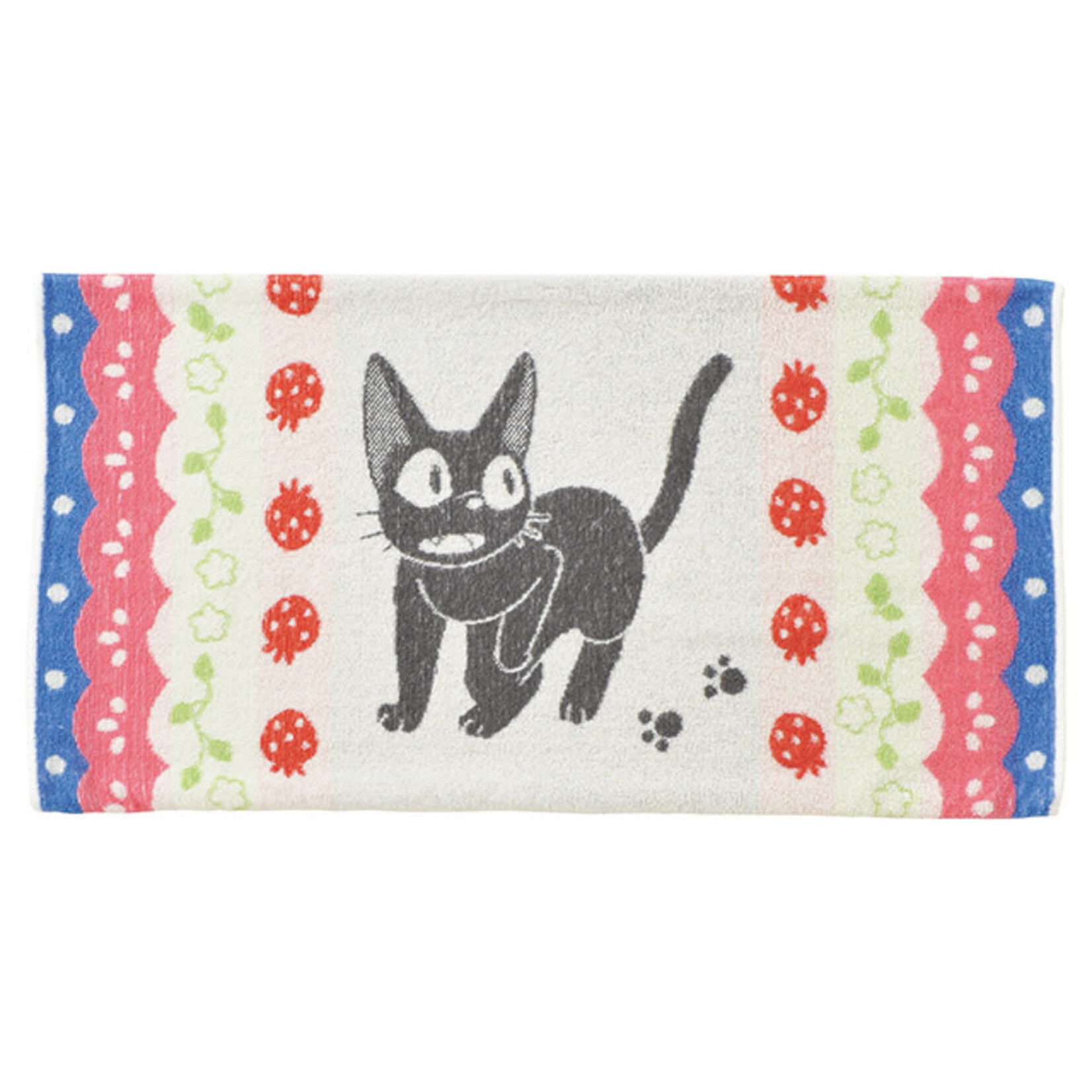 Marushin Kiki's Delivery Service - Jiji & Strawberries Towel Pillow Case 64x34cm