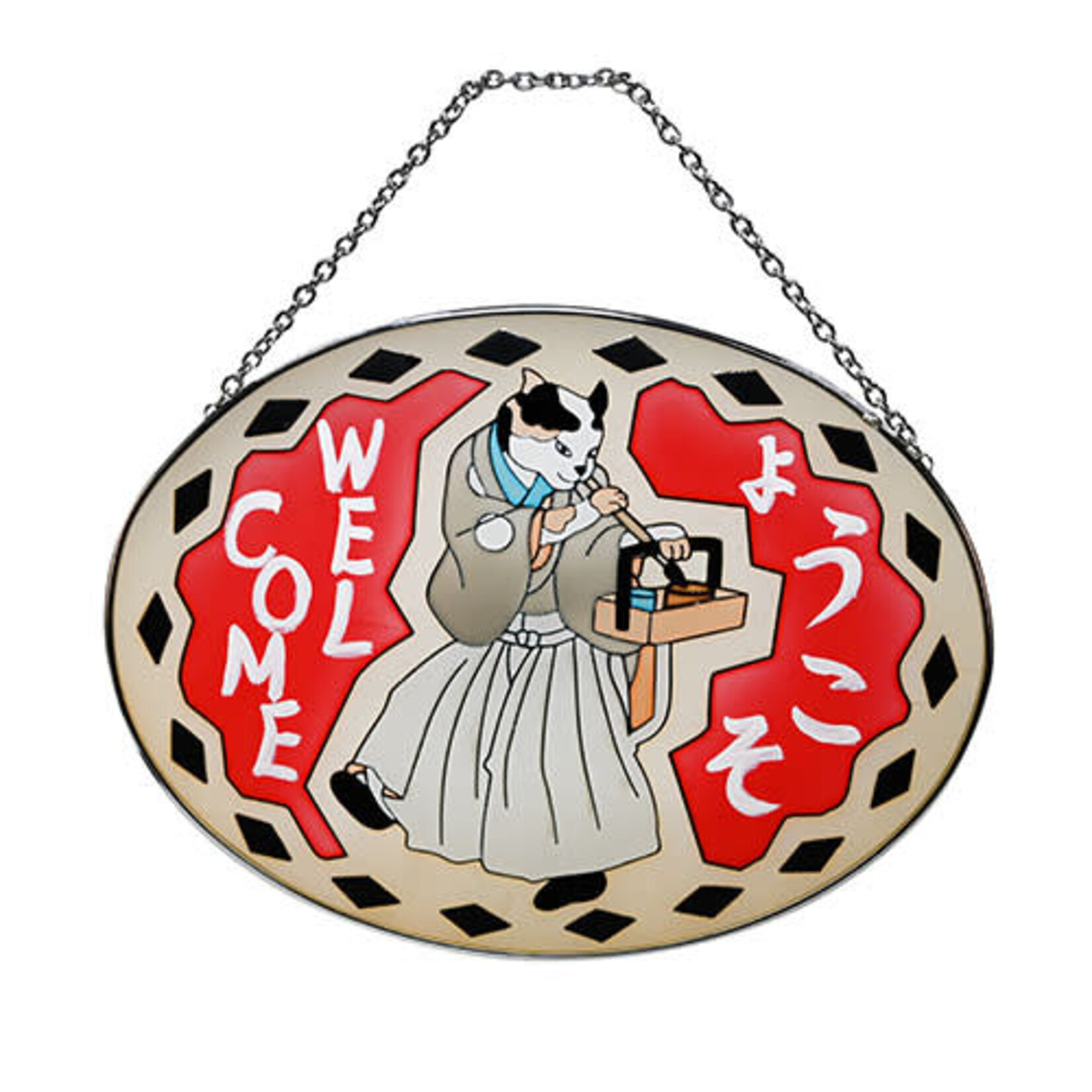 Stained Glass Window Hanging - Welcome (ようこそ) - ASLO27