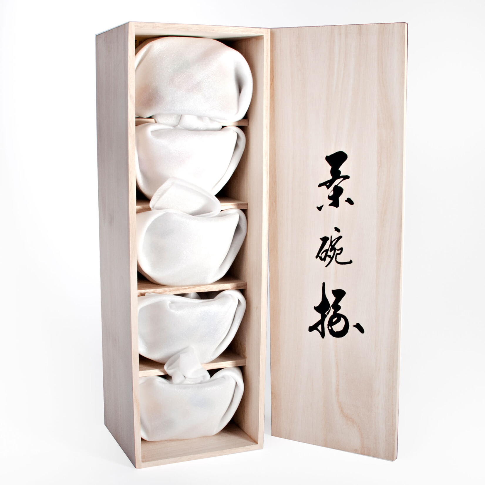 5pc Bowl Set in Wooden Box - Blue Flower Patterns CA54-HC