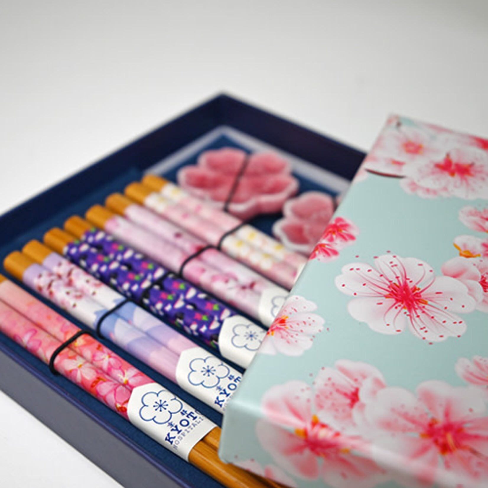 Chopsticks Set w/Rest - Sakura Patterns - CH801 - Matcha