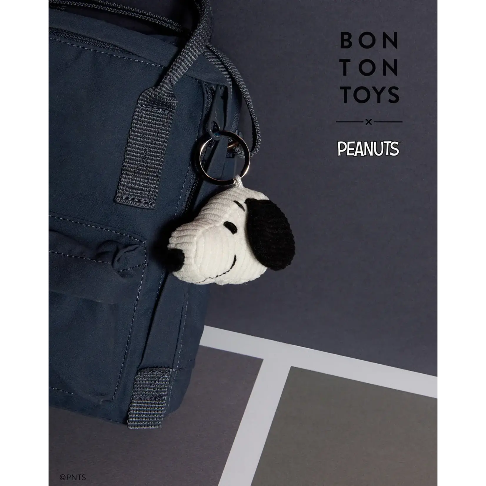 Bon Ton Toys Peanuts Snoopy Head - Keychain Plush Corduroy 2"
