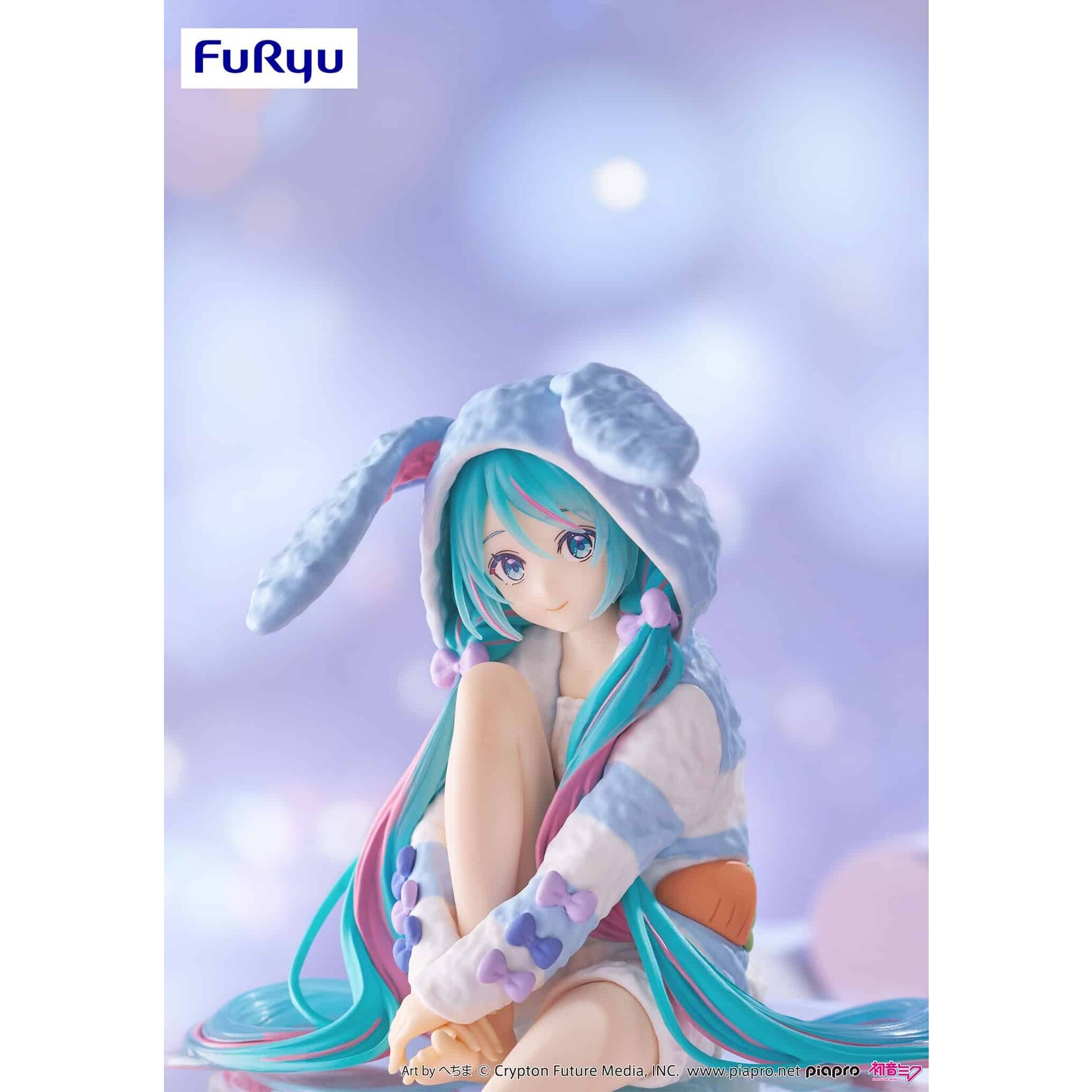 FuRyu Hatsune Miku Noodle Stopper Figure ​(Rabbit Ear Hood Pajama Blue Color ver.) AMU-SHP2741-CI