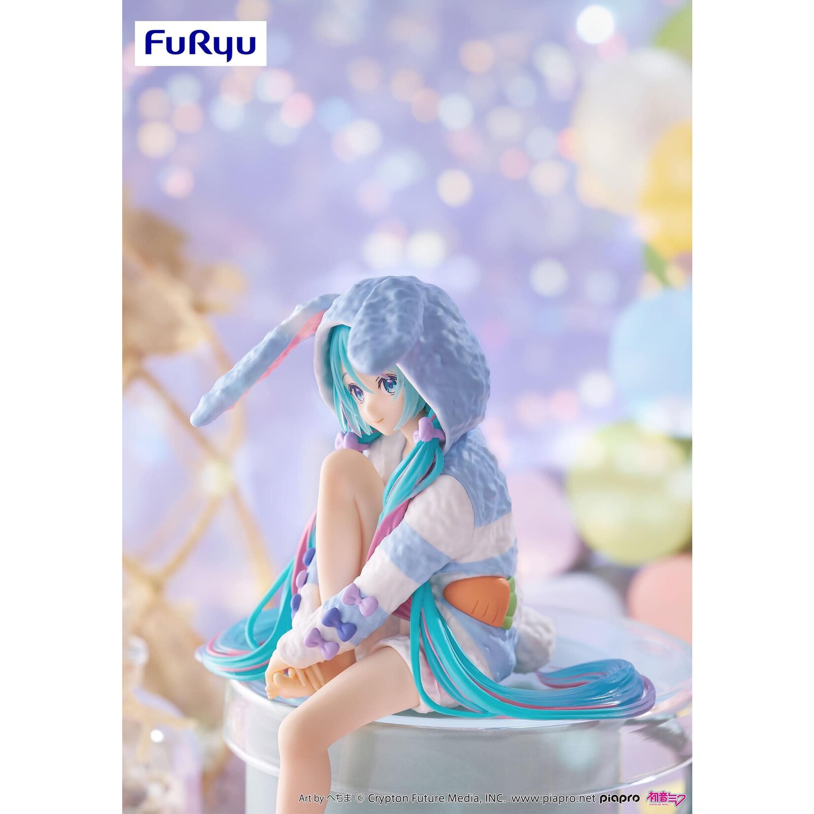 FuRyu Hatsune Miku Noodle Stopper Figure ​(Rabbit Ear Hood Pajama Blue Color ver.) AMU-SHP2741-CI