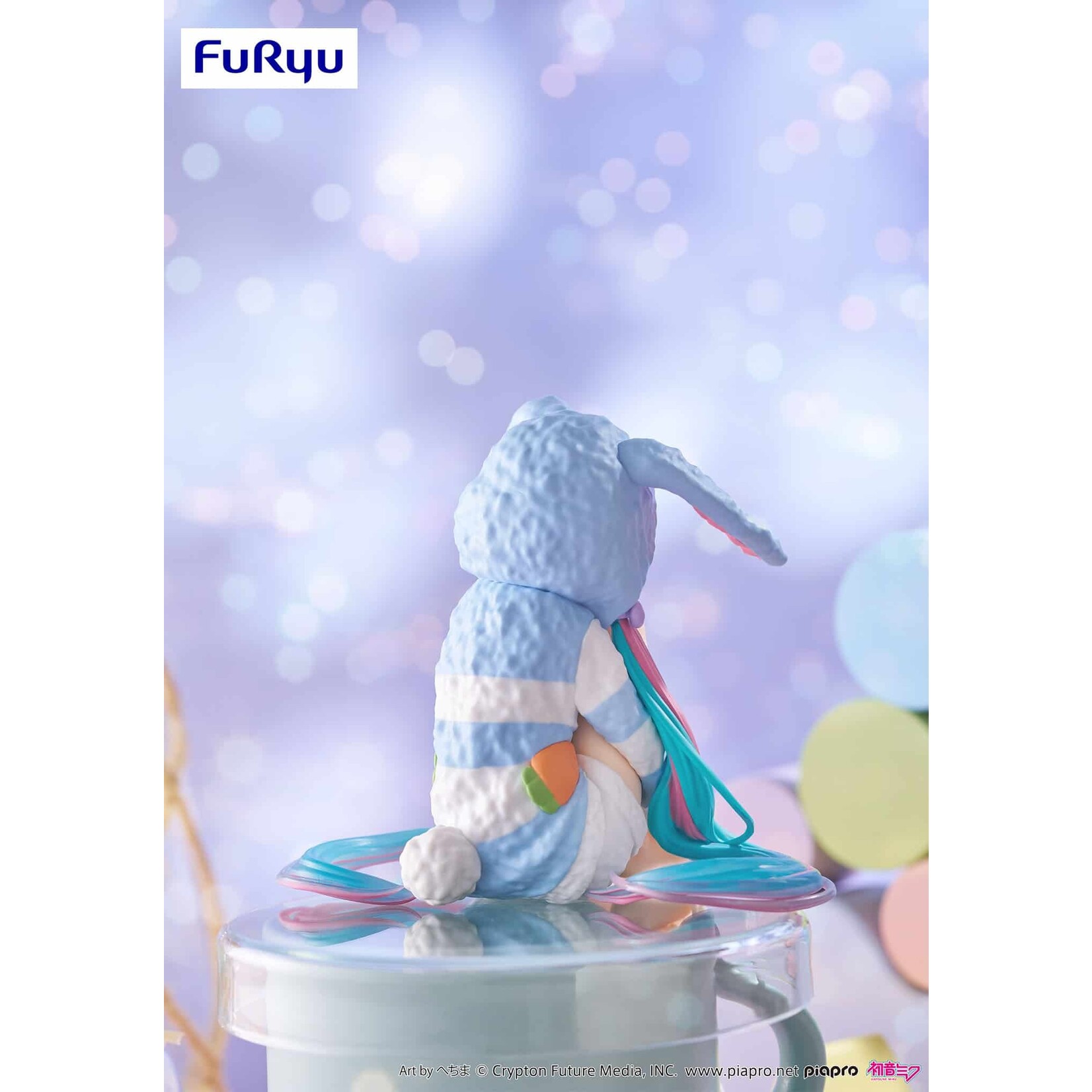 FuRyu Hatsune Miku Noodle Stopper Figure ​(Rabbit Ear Hood Pajama Blue Color ver.) AMU-SHP2741-CI