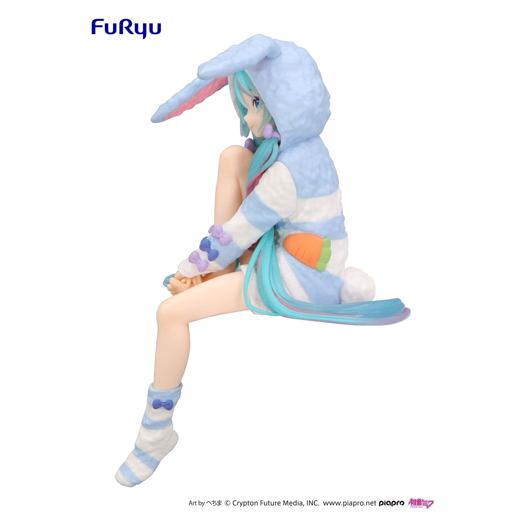 FuRyu Hatsune Miku Noodle Stopper Figure ​(Rabbit Ear Hood Pajama Blue Color ver.) AMU-SHP2741-CI