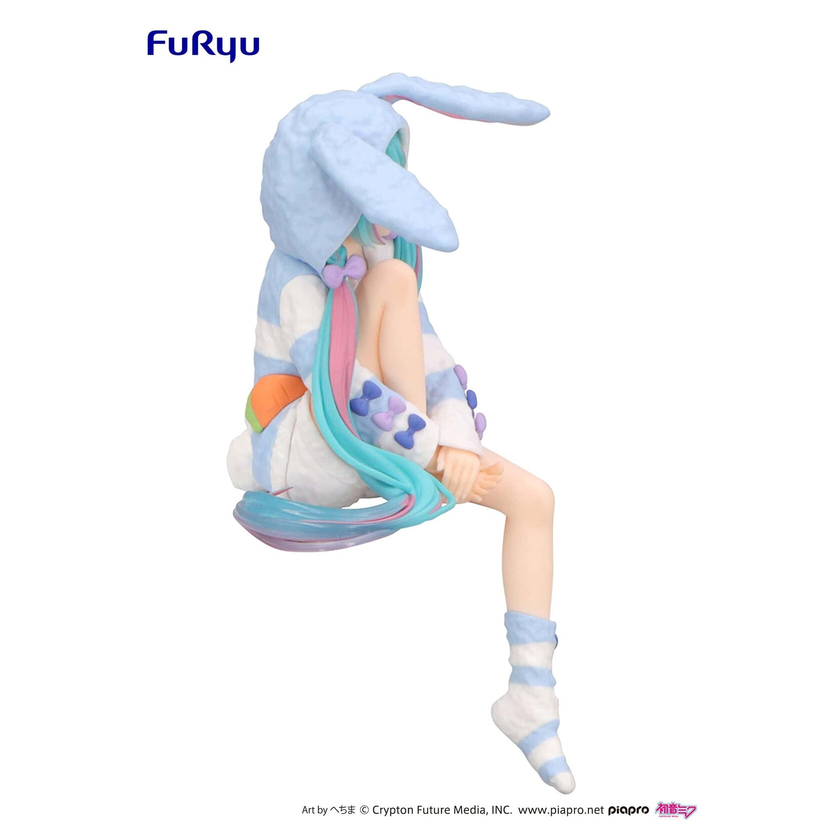 FuRyu Hatsune Miku Noodle Stopper Figure ​(Rabbit Ear Hood Pajama Blue Color ver.) AMU-SHP2741-CI