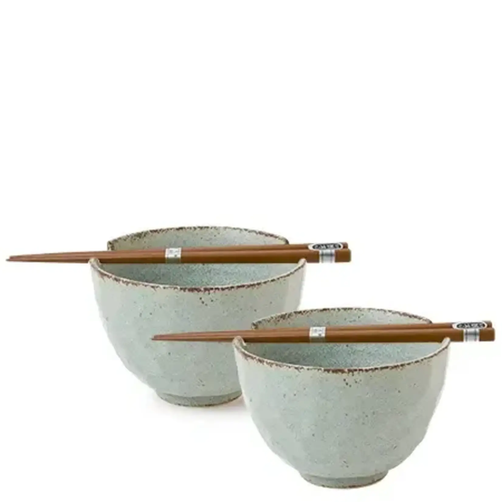 Bowl Set / 2 - Boulder Gray 5.25" w/Chopsticks - J4800C